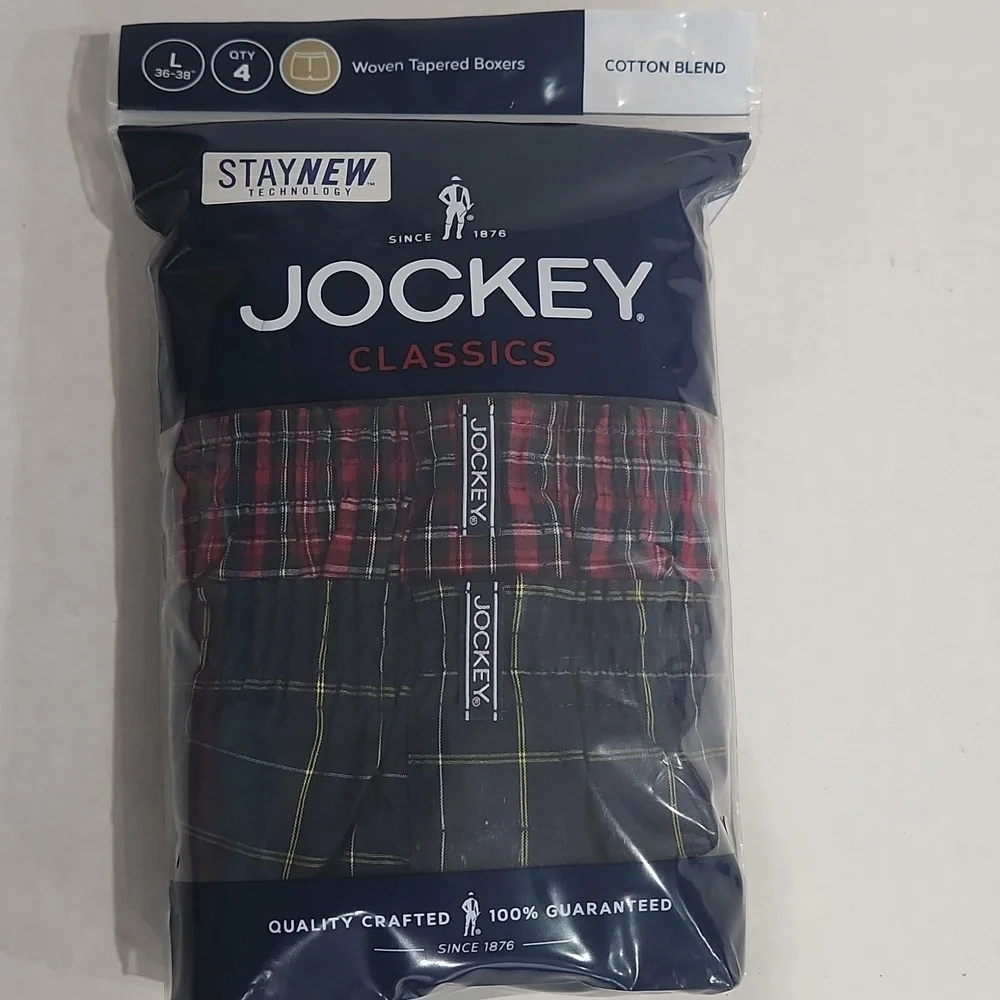 Jockey Classics Woven Tapered Boxers 4 Count Size Large